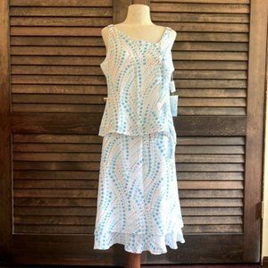 White Dotted Skirt Set